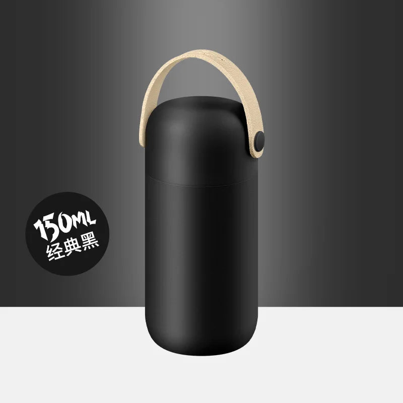 Macaron Palette Mini Pocket Thermos Cup Qme black 150ml