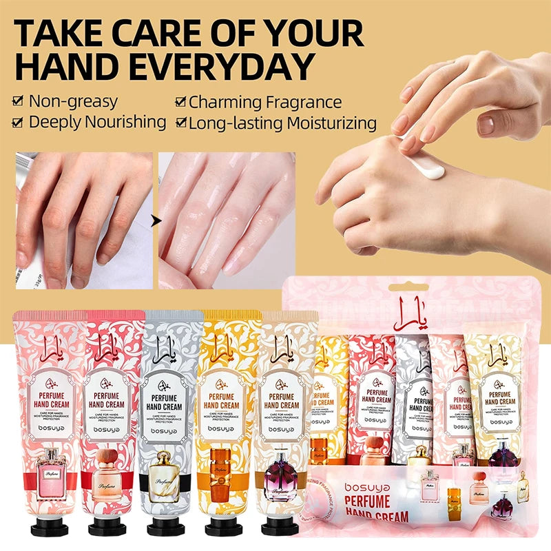 Perfume Fragrance Hand Cream Sets Moisturizing Non-sticky Nourishing Qme