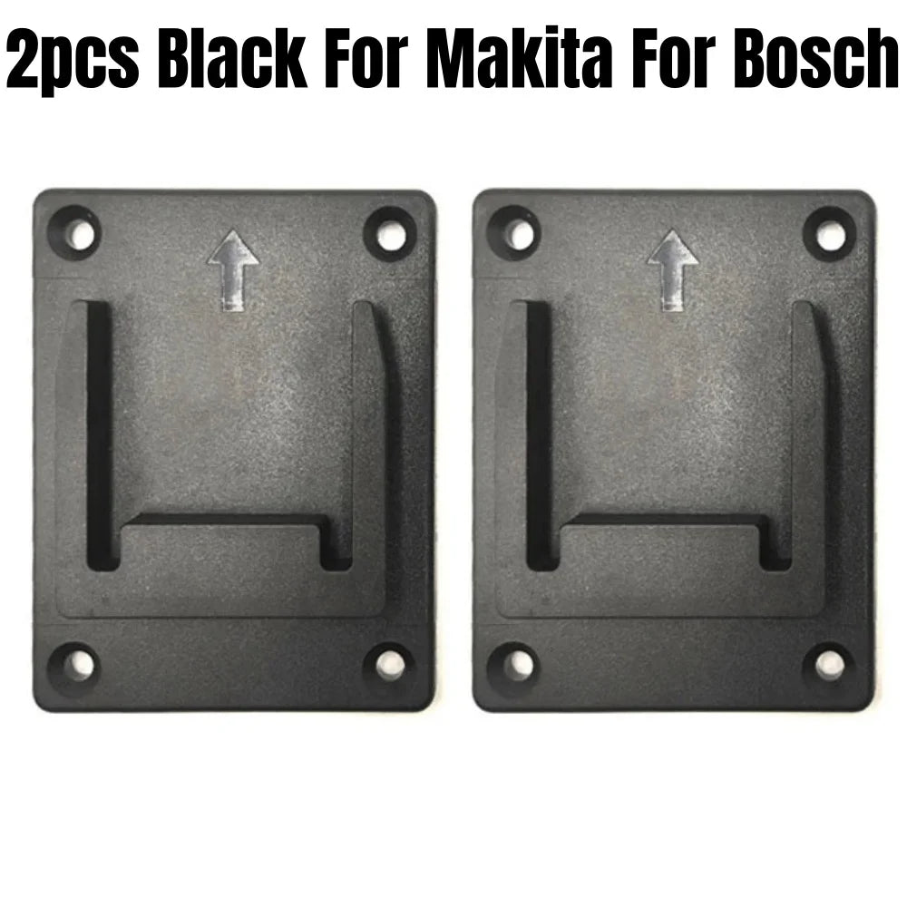 Wall Mount Drill Tool Storage Bracket For Makita For Bosch 14.4V/18V Li-ion Battery Tool Machine Fix Device Hang Display Stand Qme 2pcs Black