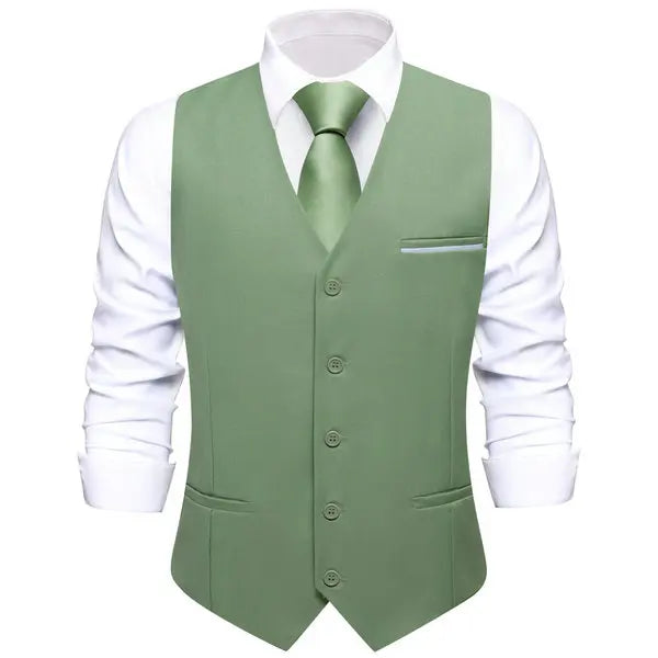 Slim Single Waistcoat Green or Yellow or Apricot or Pink or Black Blue Sleeveless Simple Formal Daily Vest Qme