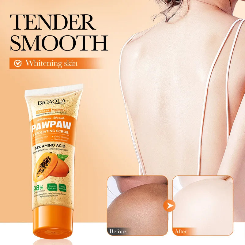 Papaya Vitamin C Exfoliating Scrub Cream Hypoallergenic Moisturizing Qme