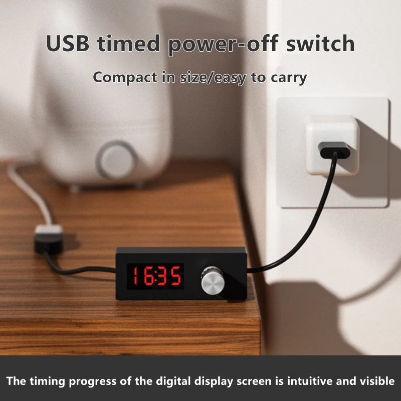 Automatic Shutdown Timer Digital Countdown USB Switch Cable Wire Qme