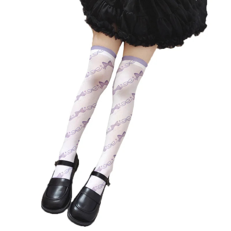 Girl Long Tube Sexy Cute Sweet Lolita Thigh Stockings Cartoon Knee Qme style5 One Size