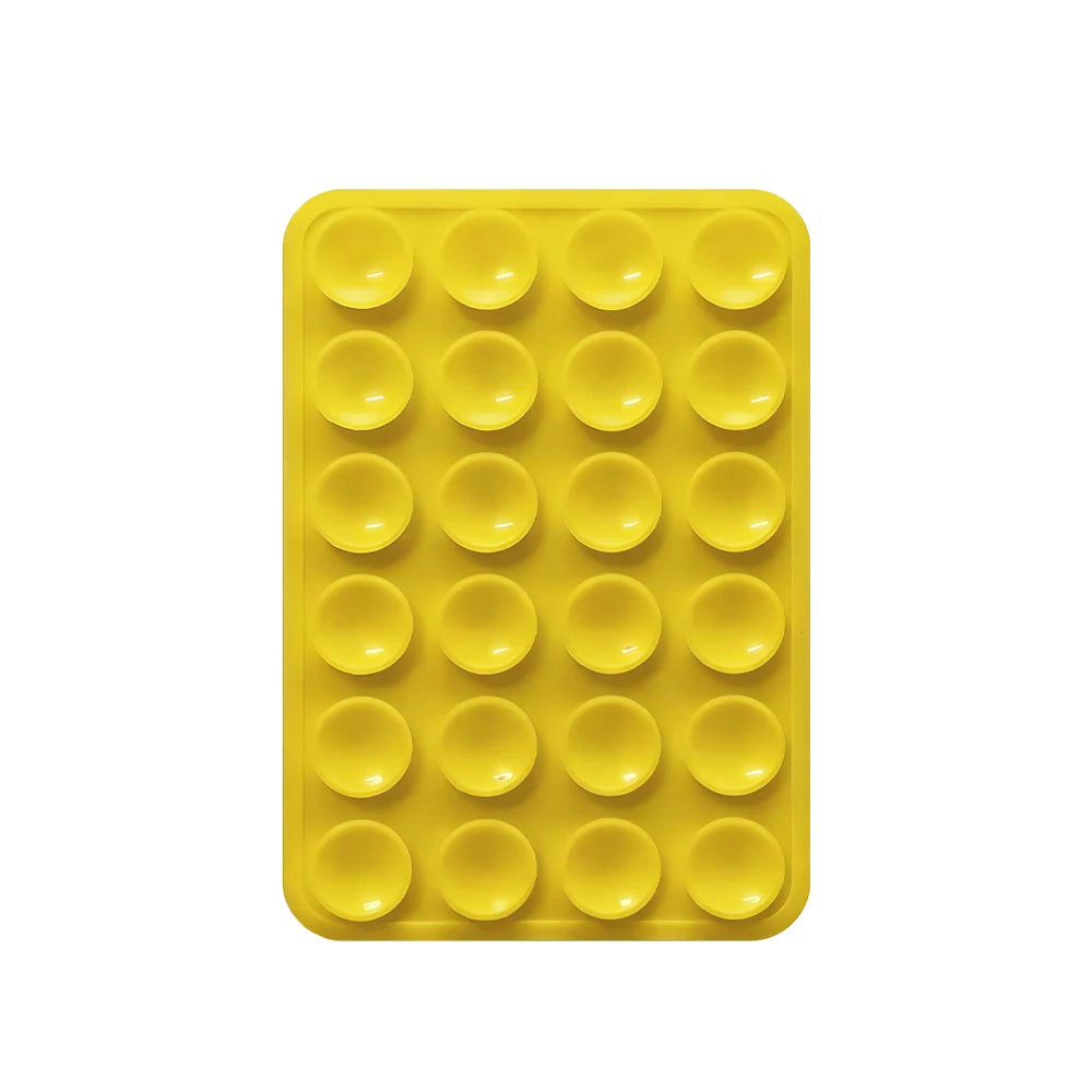 Double-Sided Suction Cup Phone Mount, Silicone Suction Phone Case Adhesive Sticky Phone Grip Hands-Free Phone Grip Phone Stand Qme Yellow