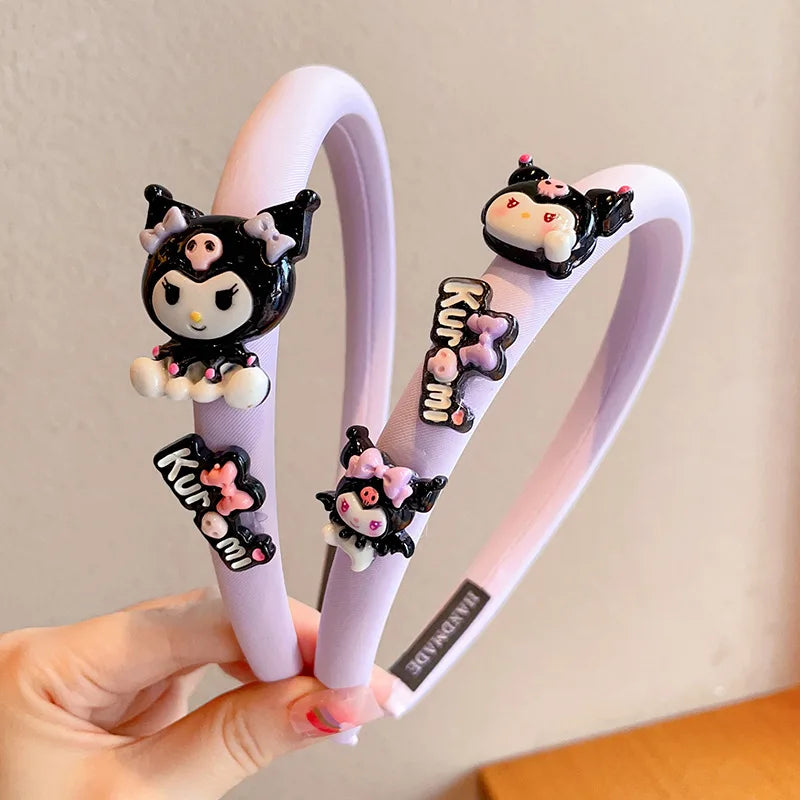 Hello Kitty Kuromi Hair Accessories Cute and Adorable Headbands That Don't Tighten the Hair Versatile Hair Clips and Accessori Qme 4