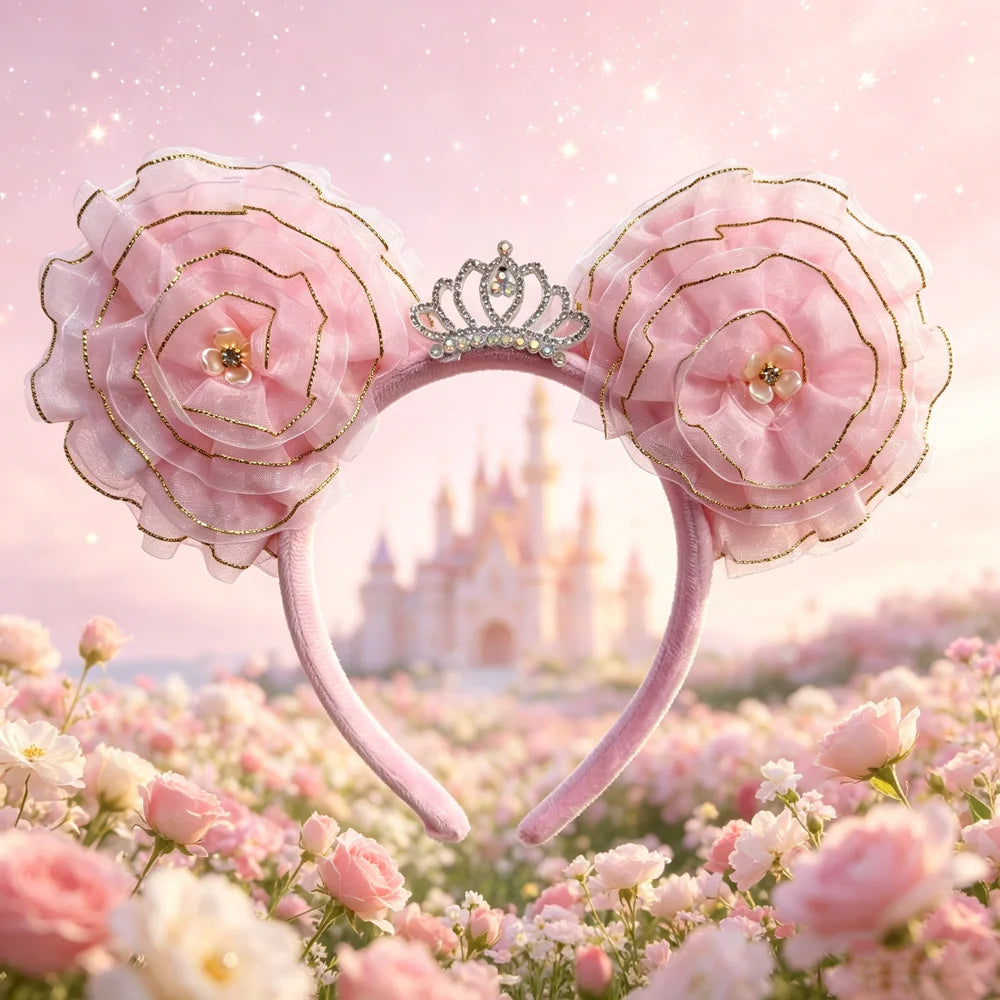 Cute Minnie Hairband with Lace Sweet Princess Style Headwear for Adult Women Girls Theme Park Travel Photography Hair Accessory Qme Headband 1