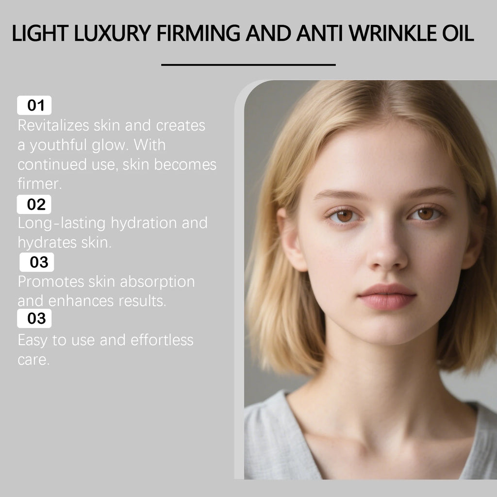 Firming Facial Care Oil Lifting Anti Wrinkle Lightens Lines Tightens Skin Nourishing Smoothing Soften Brightening Face Serum Qme