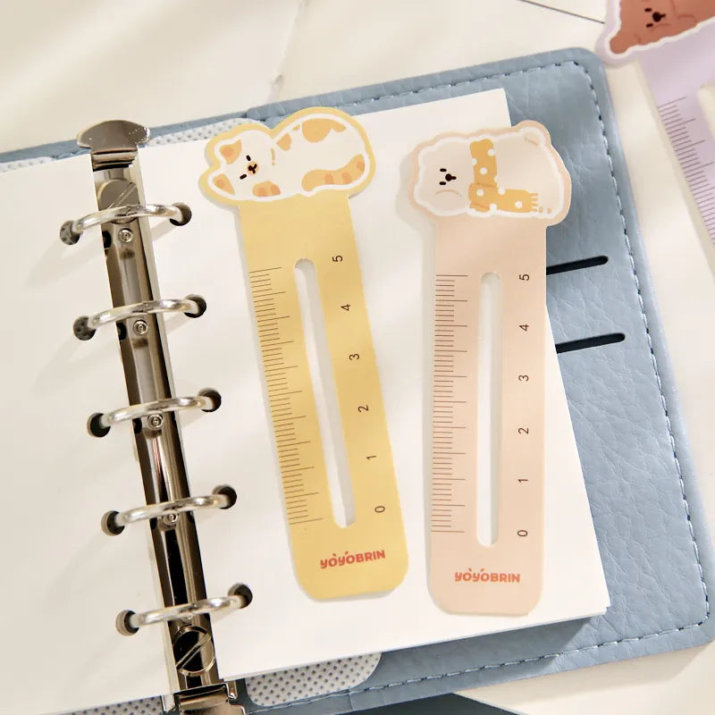 50Pcs/set Ruler Bookmark Pet Series Cute Image Ruler Bookmark Reading Enthusiast Mark Ruler For Student Gift Exam Stationery Qme