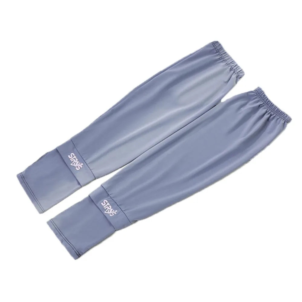 Thin Loose Ice Silk Sleeves UV Insulation Sun Protection Sunscreen Arm Sleeve Anti-UV Long-sleeved Glove Cycling Gloves Driving Qme Style A Dark Grey