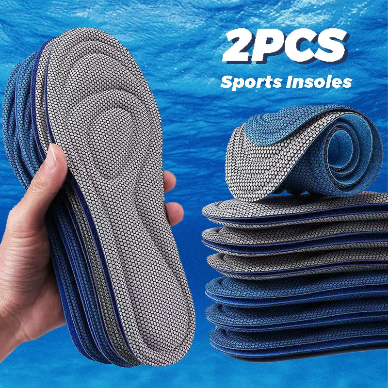 2pcs Soft Memory Foam Orthopedic Insoles For Shoes Antibacterial Deodorization Sweat Absorption Insert Sport Shoes Running Pads Qme