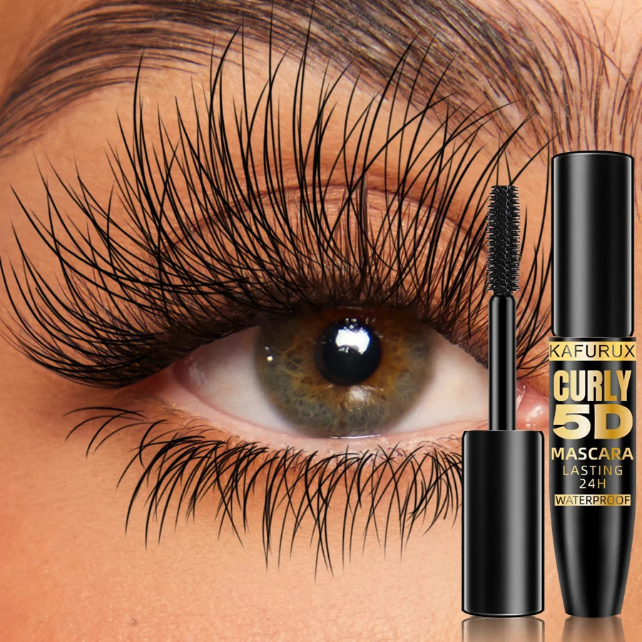 5D Black Waterproof Mascara Lengthens Eyelashes Extension Thick Silk Qme