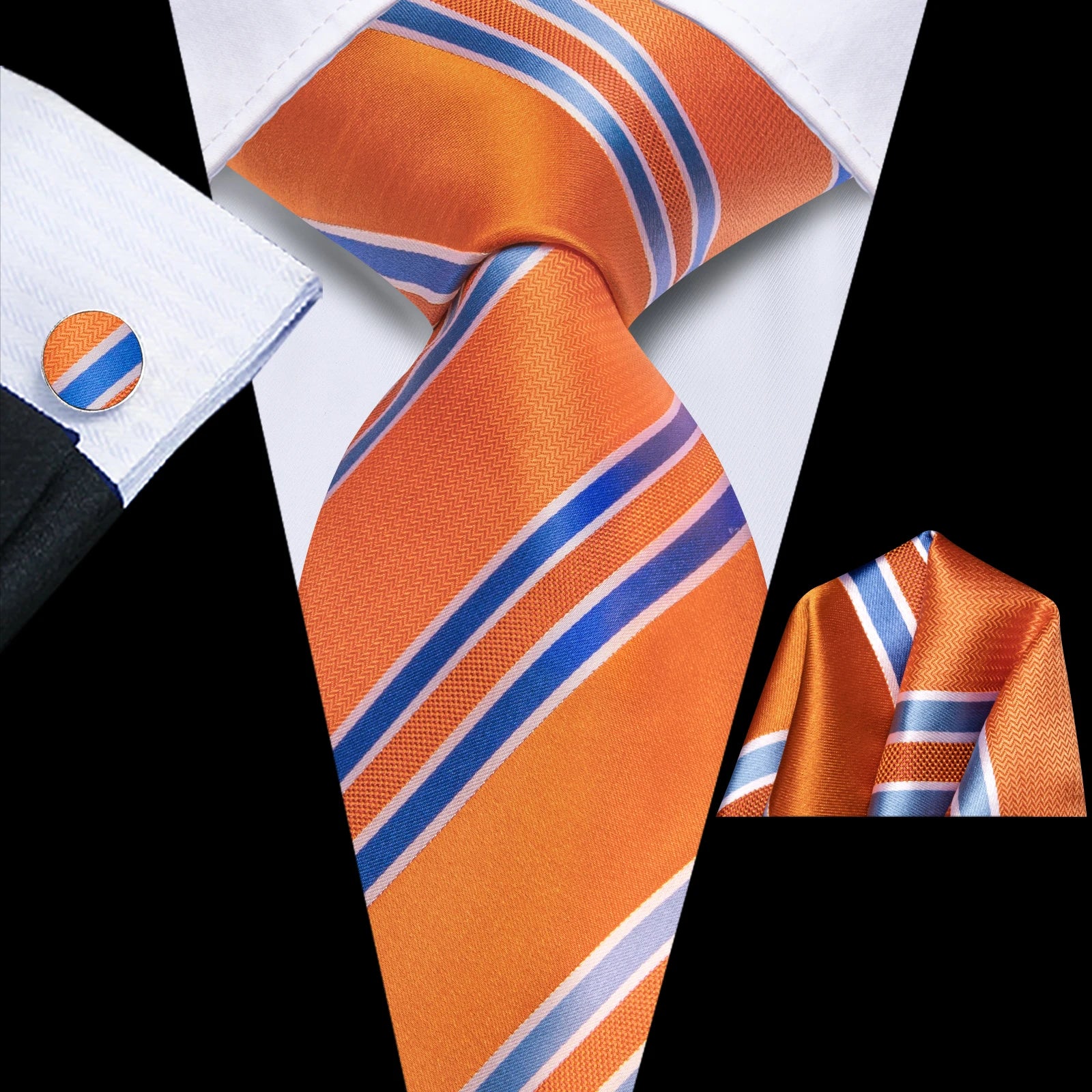 Hi-Tie Rose Pink Stiped Plaids Purple Blue Mens Necktie Handkerchief Cufflinks for Tuxedo Accessory Classic Luxury Tie Man Gift Qme HT-N-0207