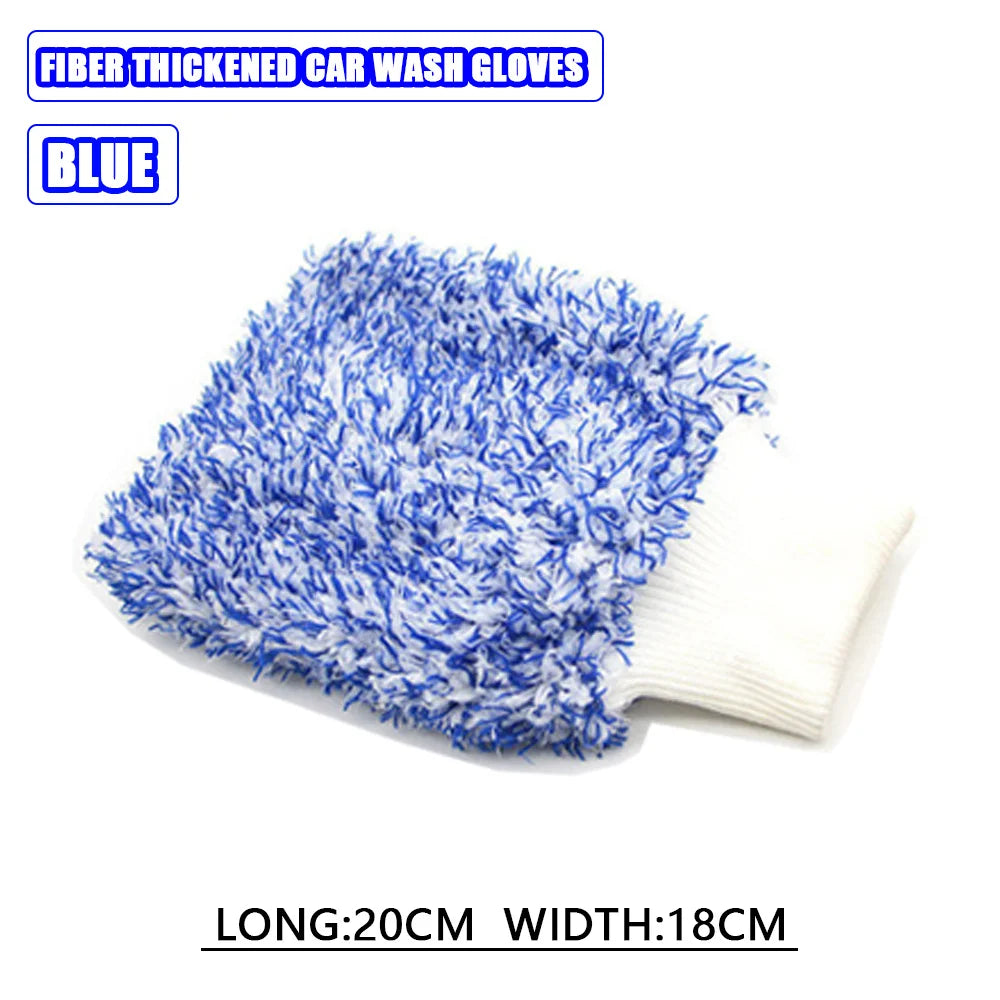 Car Wash Super Brush Microfiber Premium Wheels Brush Non-Slip soft Handle Easy To Cleaning car wheel Spokes Car Accessories Qme Blue Gloves