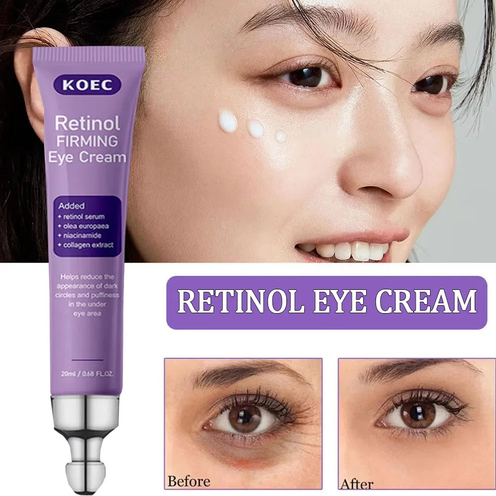 Retinol Firming Eye Cream Reduce Wrinkle Nourishing Faded Dark Circles Improve Eye Bags Puffiness Collagen Niacinamide Cream ﻿ Qme
