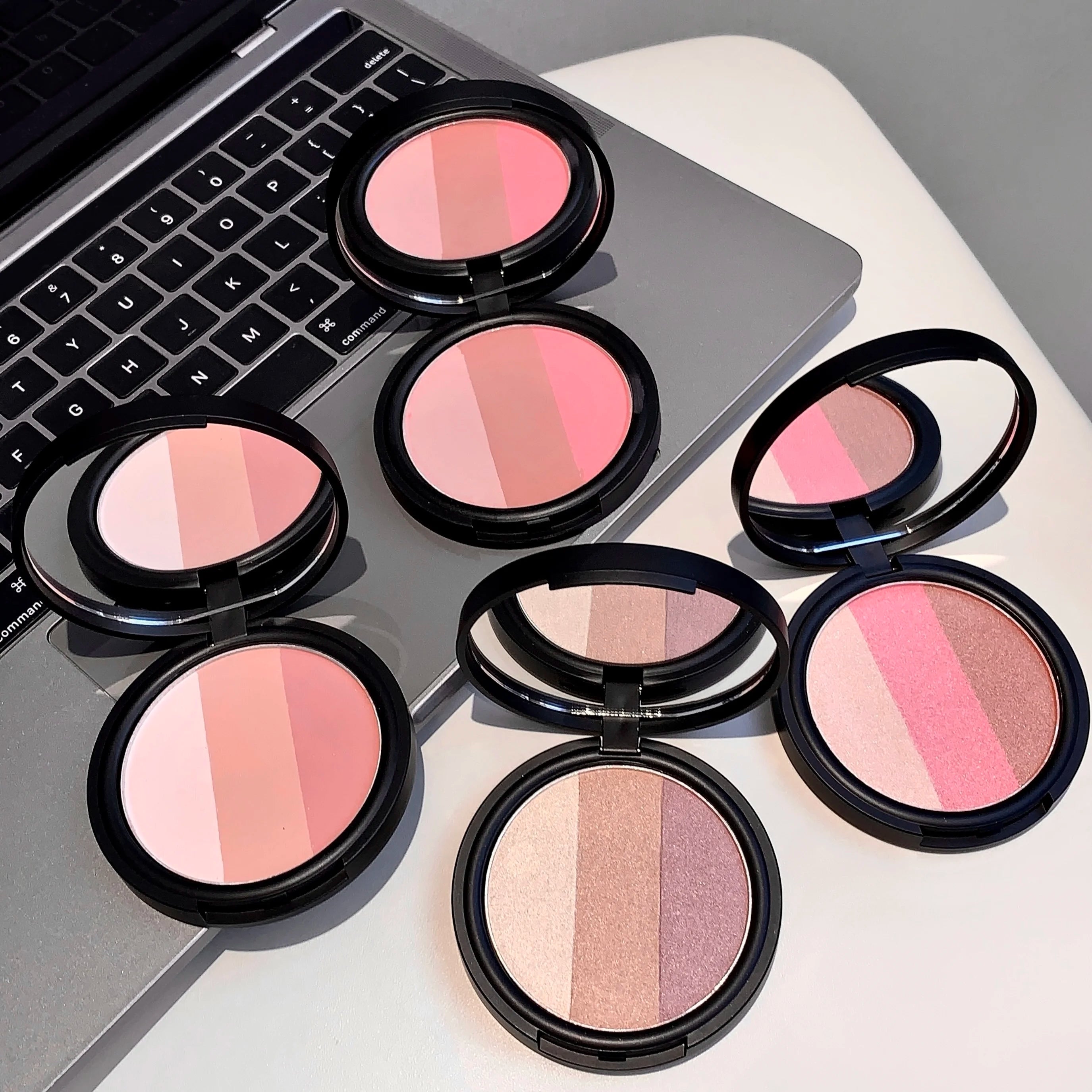 SHAQINUO Three-color Blush Matte Pearlescent Contouring Long-lasting Qme
