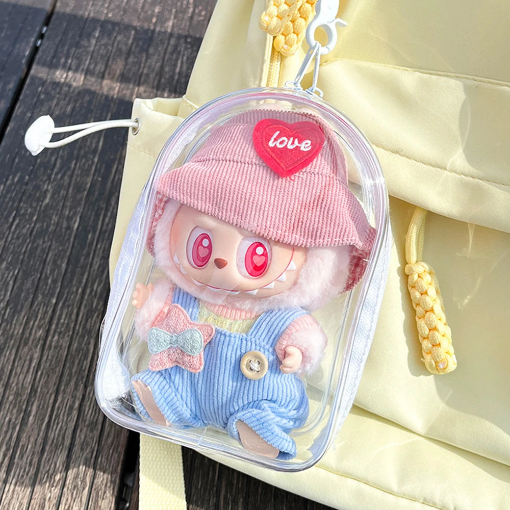 High Transparency Crossbody Bag Storage Bag Blind Box Doll Dustproof Carrying Bag For Going Out Qme white
