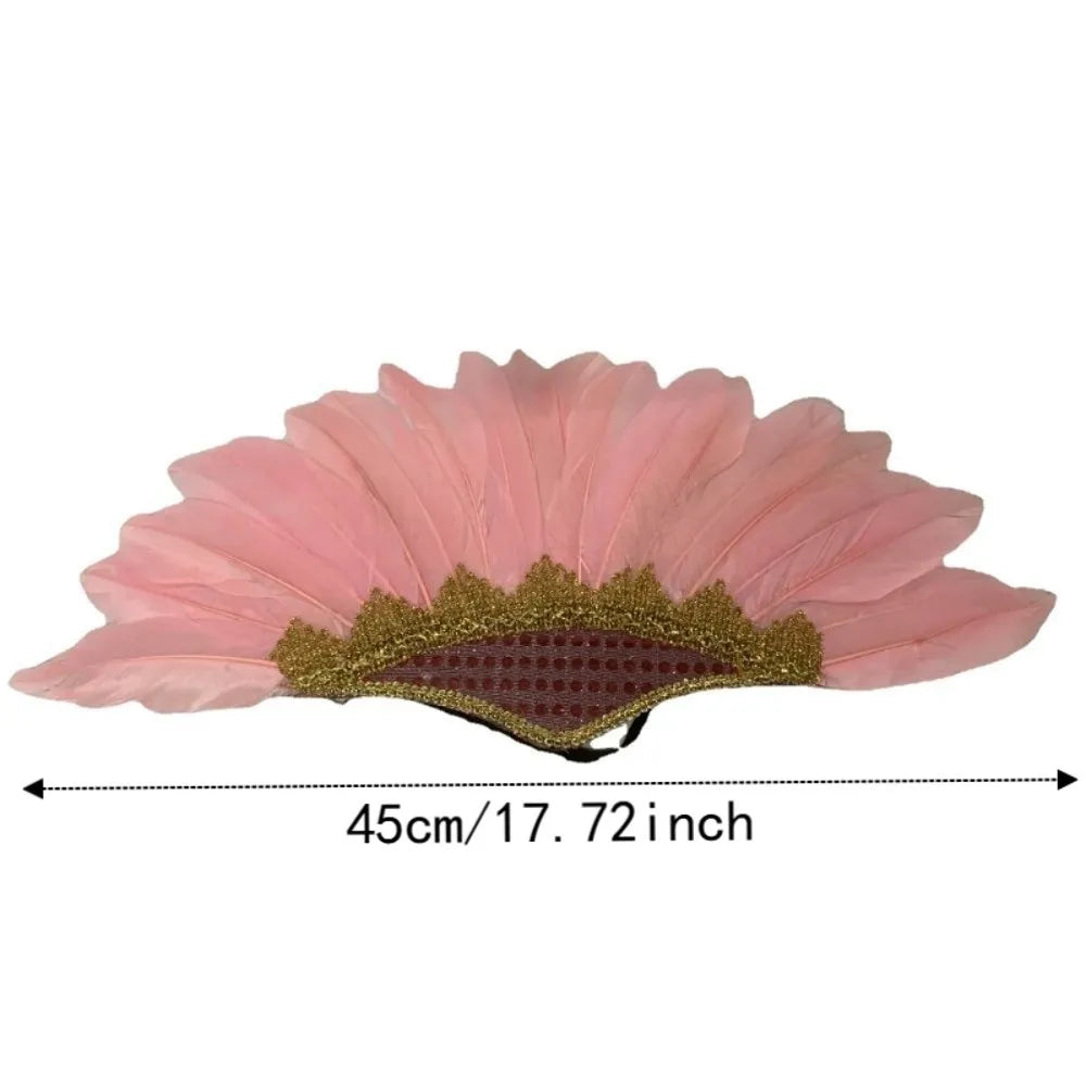 Fashion Adjustable Feather Headdress Head-mounted Colorful Chief Qme