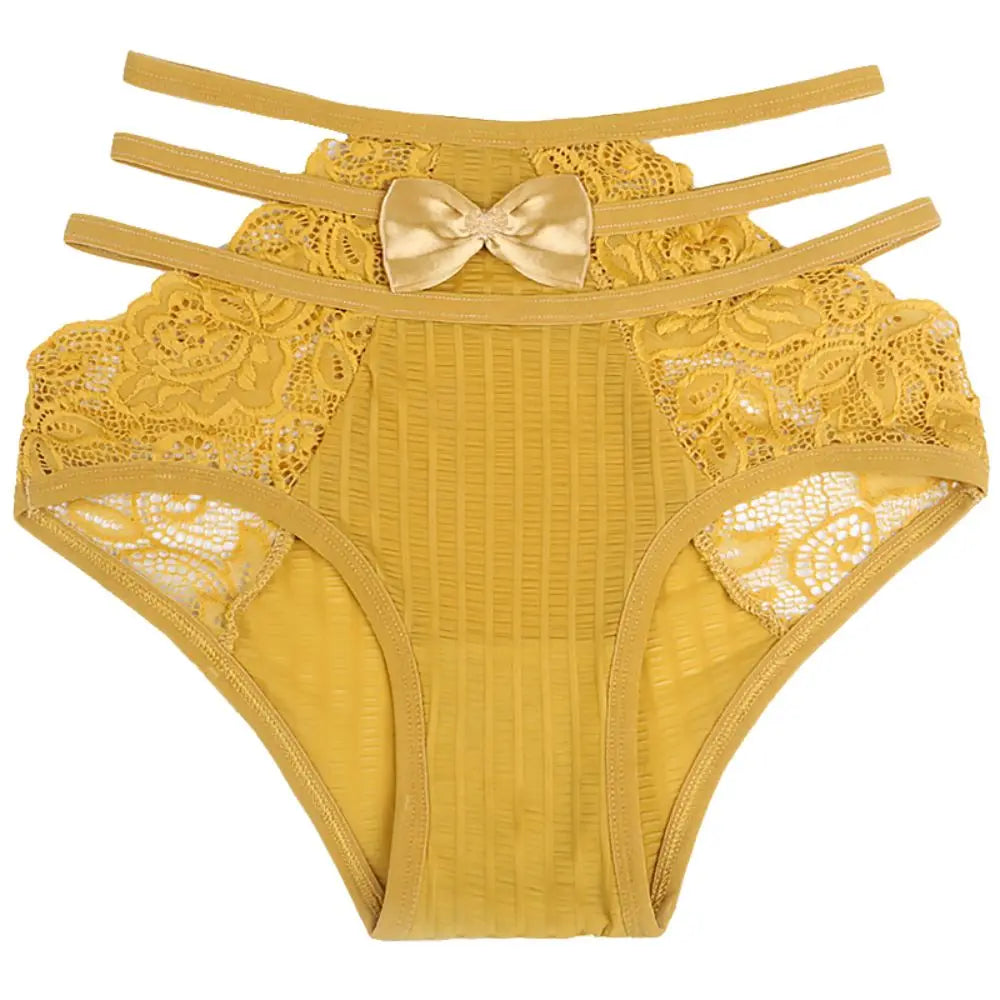 Sweet Hollow Out Women's Panties Waist Mesh Lace Floral Lingerie Qme