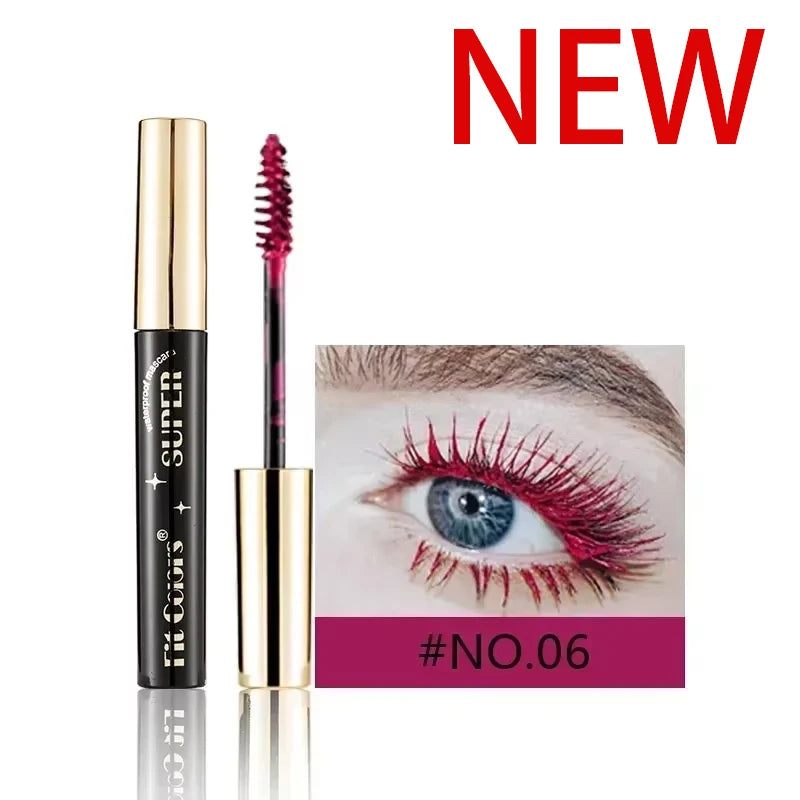 5D Silk Fiber Mascara Lash Color Mascara Waterproof 14 Colors 3D Mascara Eyelash Extension Thick Lengthening Eye Lashes Cosmetic Qme 06