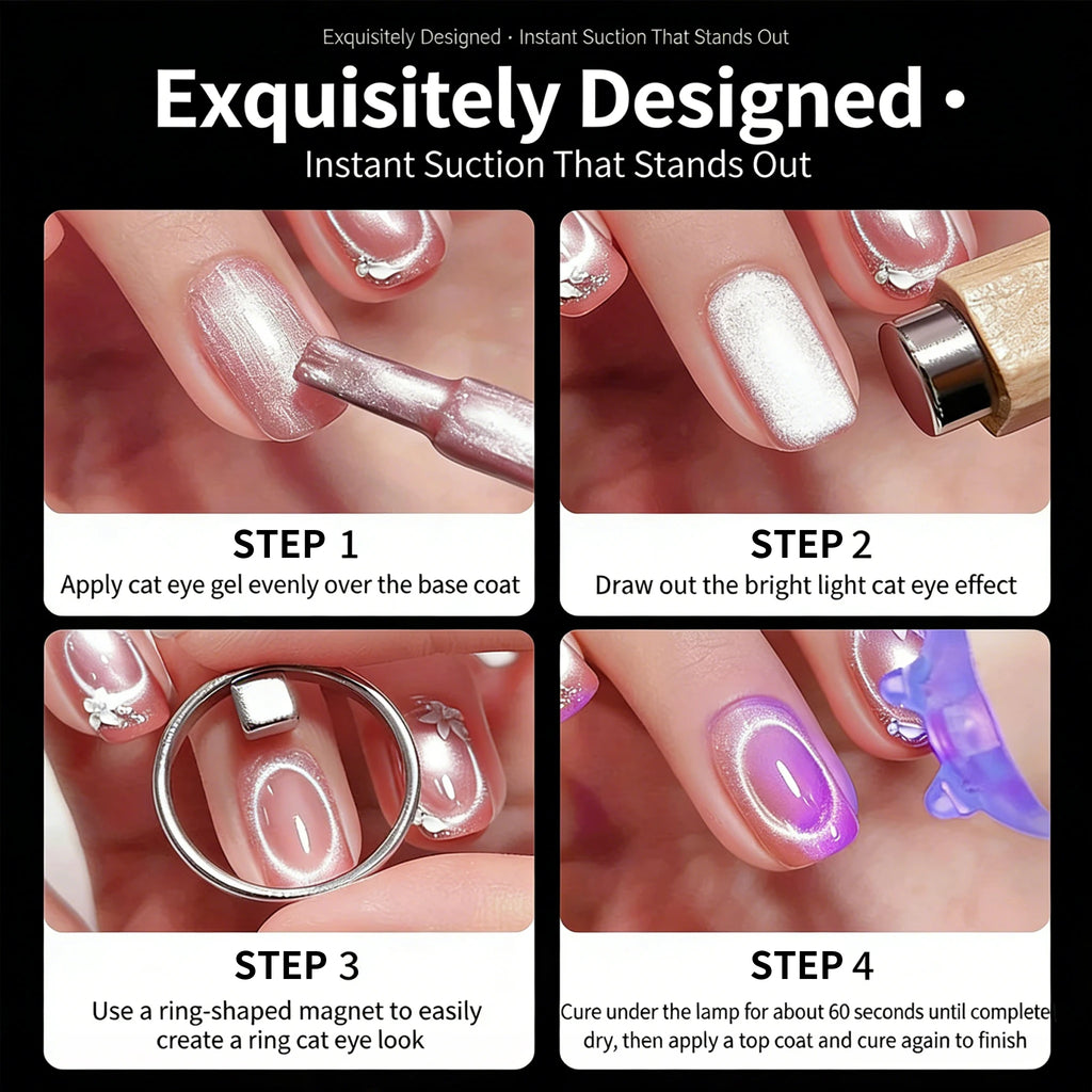Hollow Circle Cat Eye Magnet Nails Strong Magnetic Nail Art Tool Qme