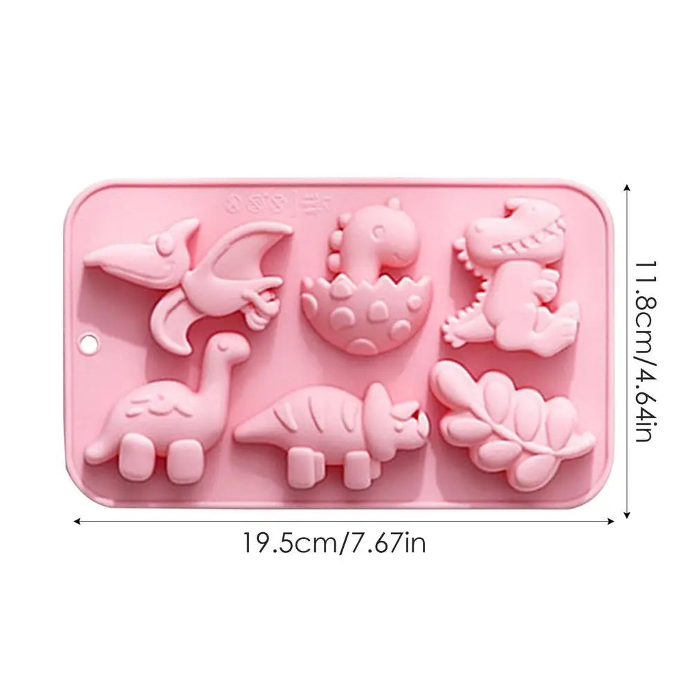 Dinosaur Jello Mold 6 Cavity Different Dinosaur Silicone Molds Silicone Kawaii Animal Dino Mold For Kids Cute Dinosaur Molds Qme Pink