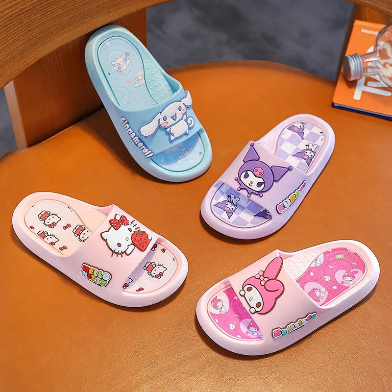 Hello Kitty Kuromi Cartoon Flip-Flops Cute, Non-Slip Flip-Flops for Students Melody Lightweight Home and Bathroom Flip-Flops Qme