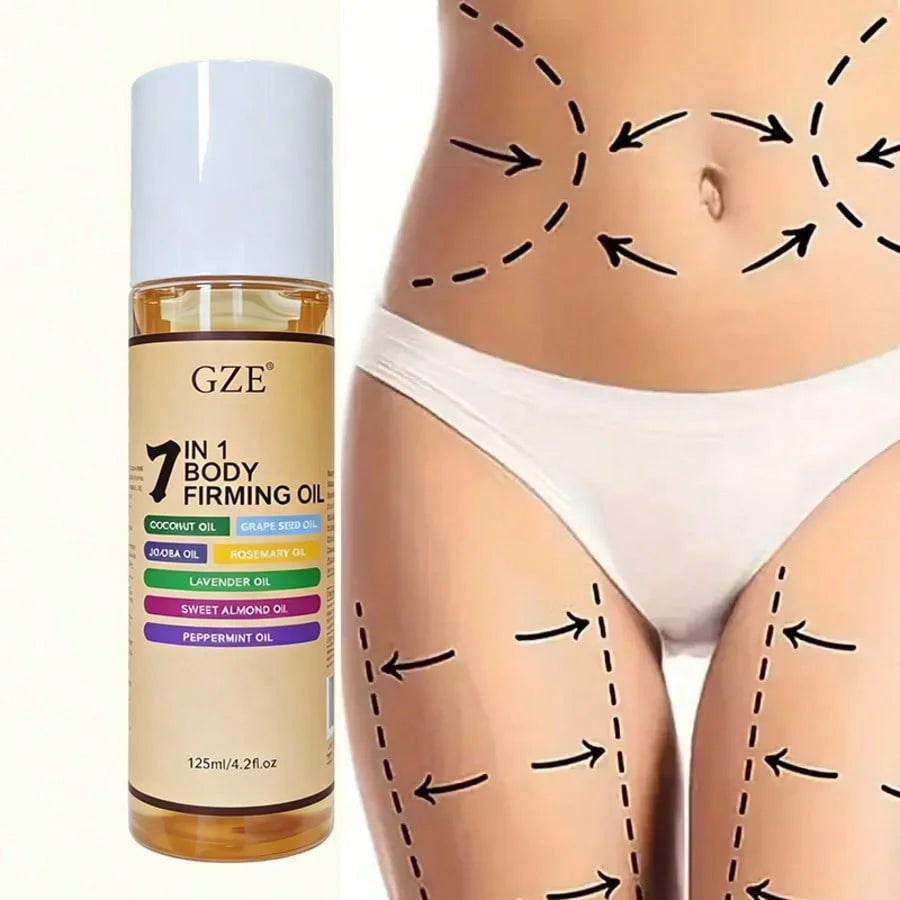 GZE 7 IN 1 BODY FIRMING OIL - Hydrate & Nourish Light Beige/Hair, Unisex, Moisturizes And Smoothes Body Oil, Essential Oil Qme