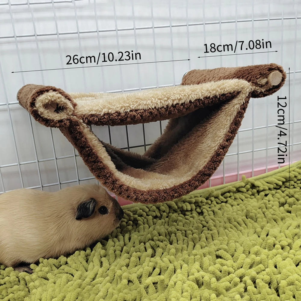 Guinea Pigs Hamster Warm Hammock Honey Possum Squirrel Hanging Nest Bed Gold Silk Bear Chinchillas Jumping Pet Toy Qme