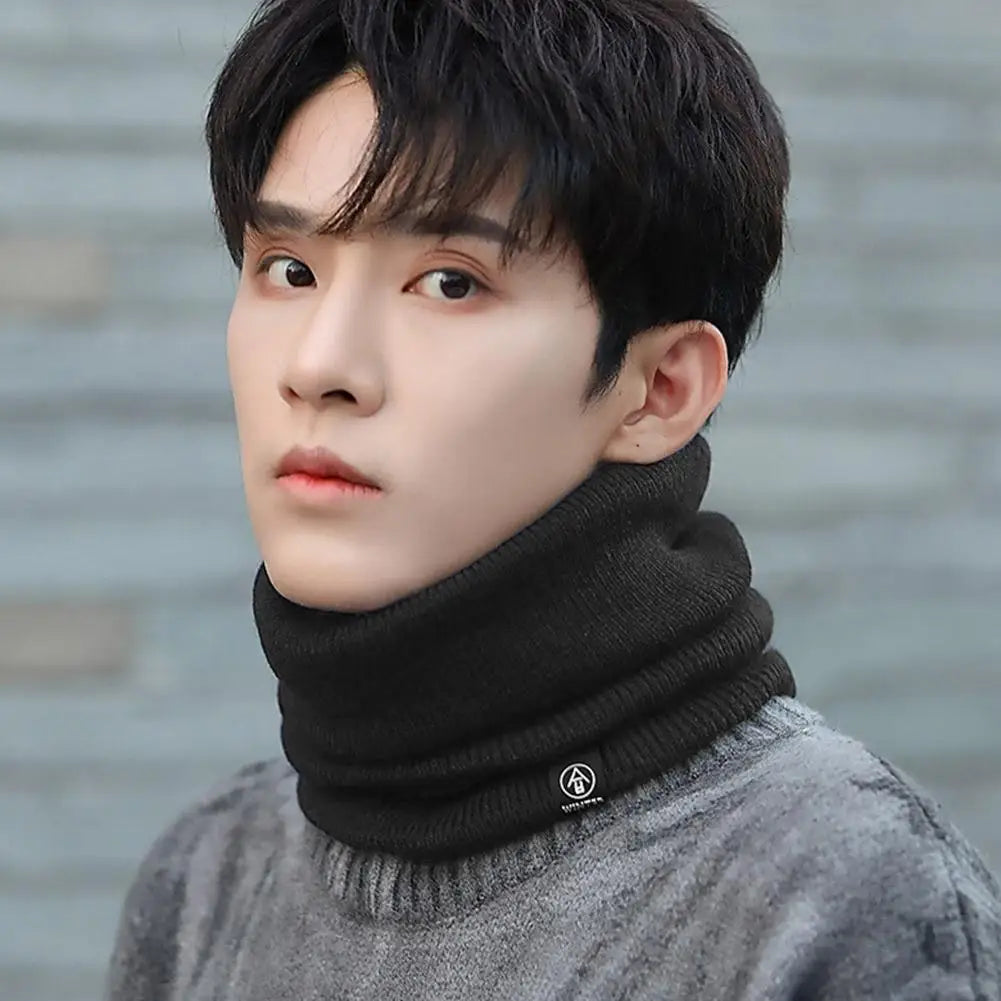 Fashion Women Knitted Scarf Solid Cashmer Like Winter Snood Scarves Lady Warm Wool Fur Thick Unisex Men Neck Scarfs Ring Qme
