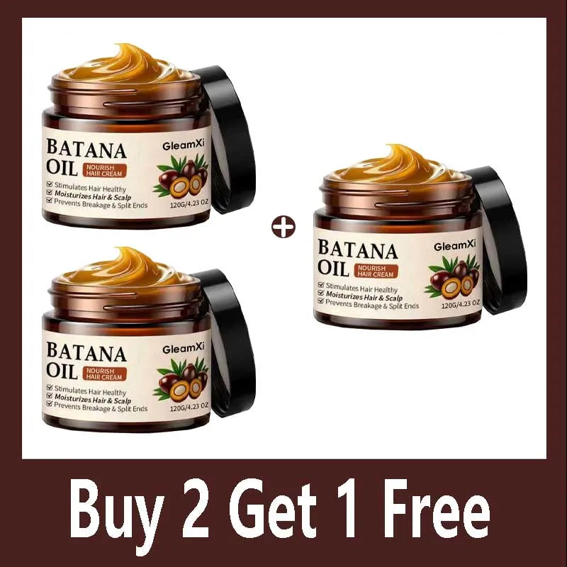 100% Pure Organic Hair Mask Batana Oil Hair Growth Oil Natural Treatment Nourish Reduce Hair Loss Anti-Breakage Qme Buy 2 Get 1 Free