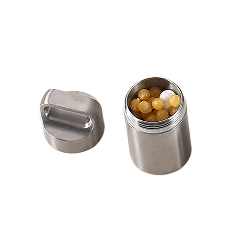 Portable Waterproof Metal Capsule Box Mini Medicine Holder Stainless Qme