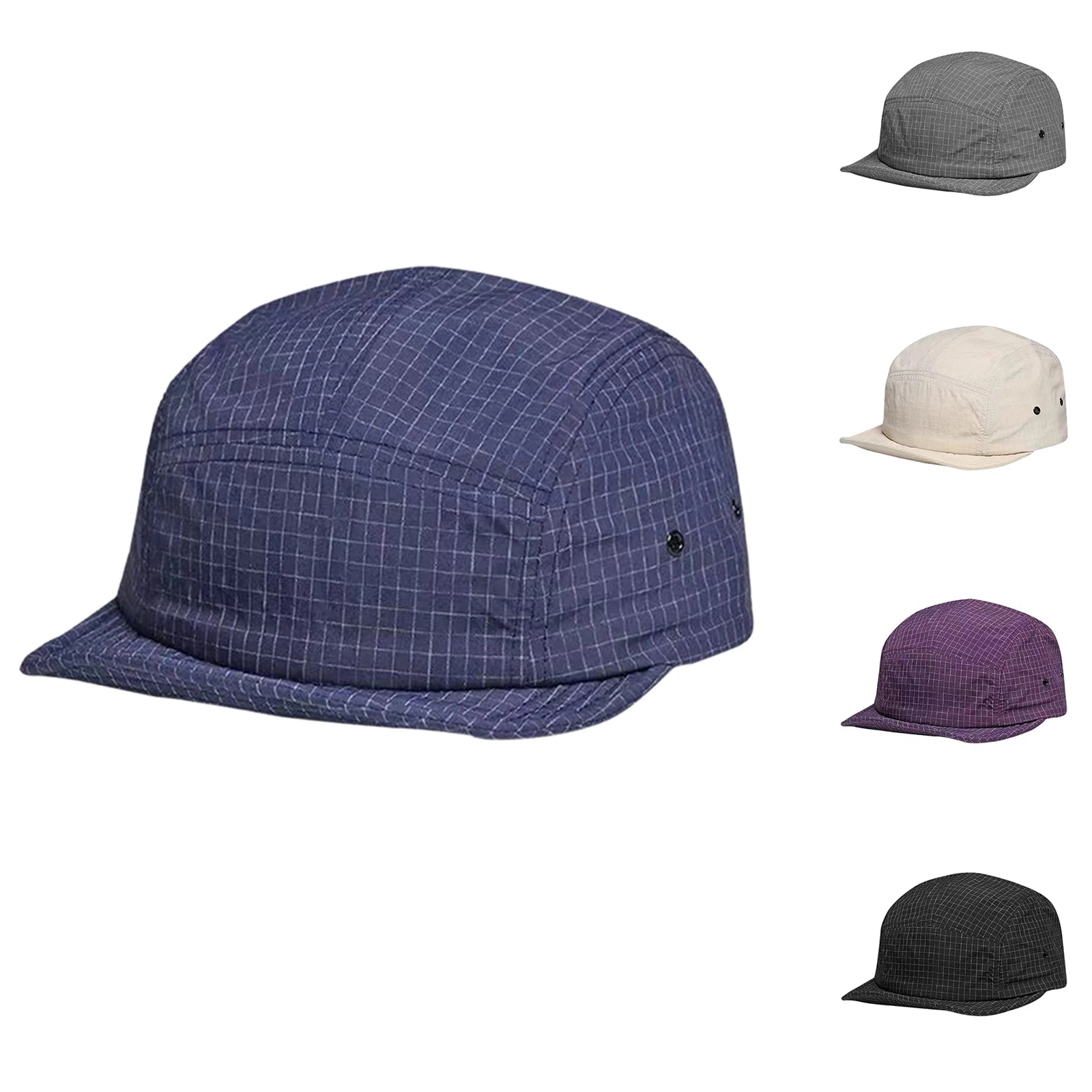 Unisex Plaid Outdoor Quick Drying Baseball Cap Breathable Mesh Versatile Hat for Sports Hiking and Running Fashionable Headwear Qme