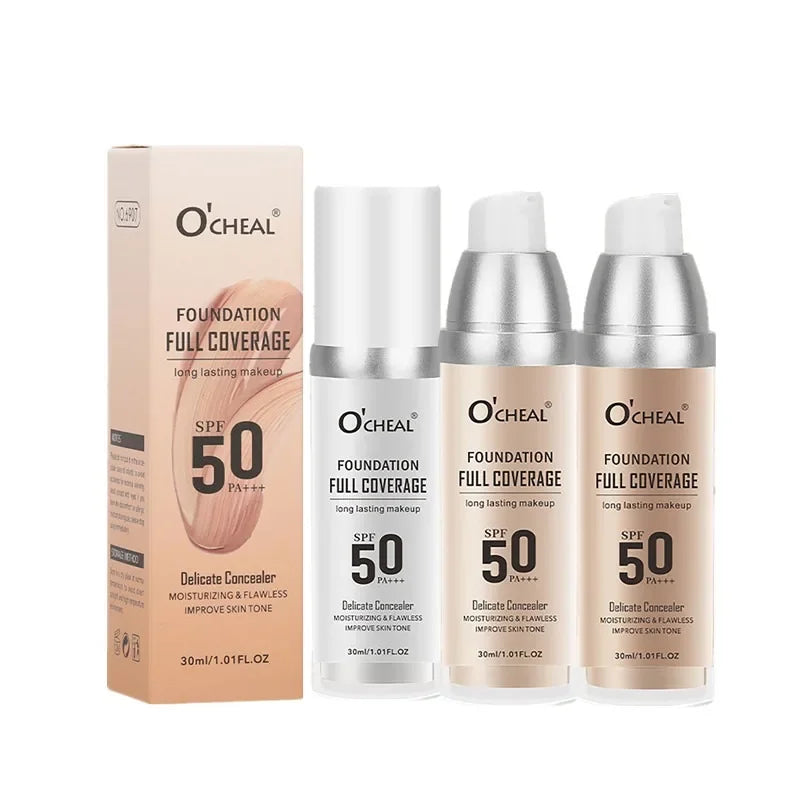 Color Changing Foundation Makeup Concealer Long Lasting Moisturizing Nourishing Oil-Control Skin Face Base Cosmetics Qme