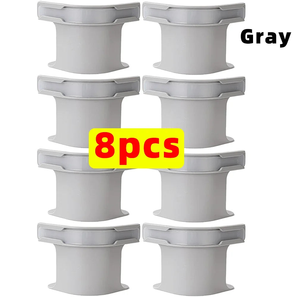 Universal Bedsheet Corner Tightener Clips Invisible Bedspread Secure Holder with Heavy-Duty Mattress Straps Sheets Slot Locks Qme Gray- 8pcs