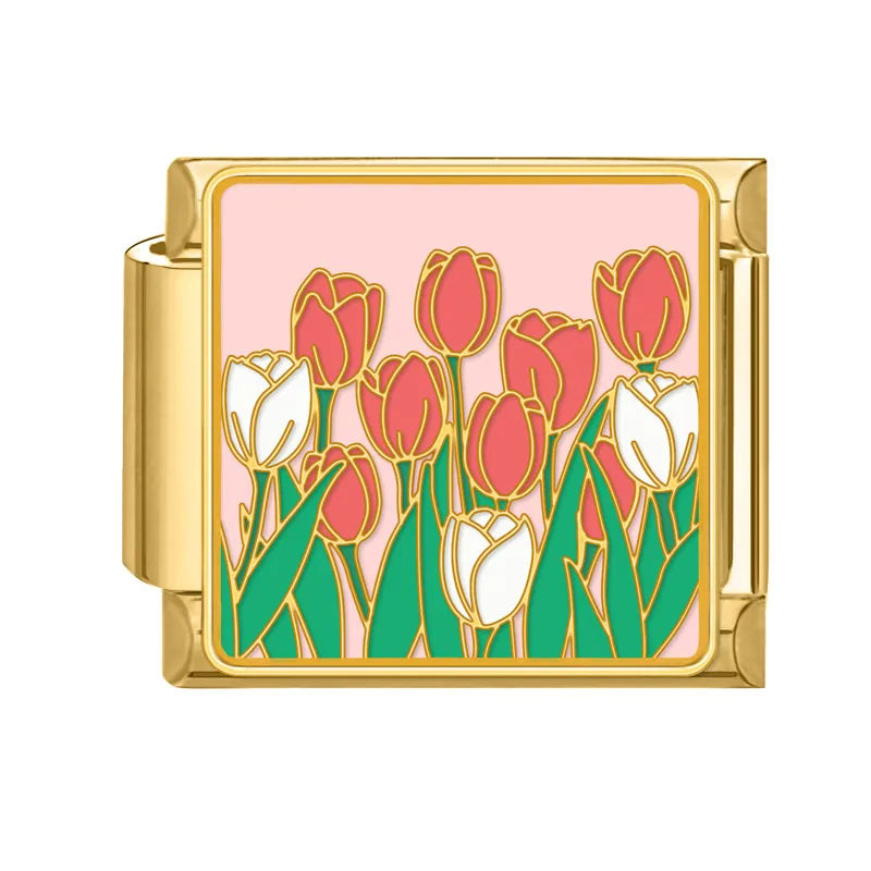 Gold Spring Summer Colorful Starfish Beach Sky Flowers Italian Charm