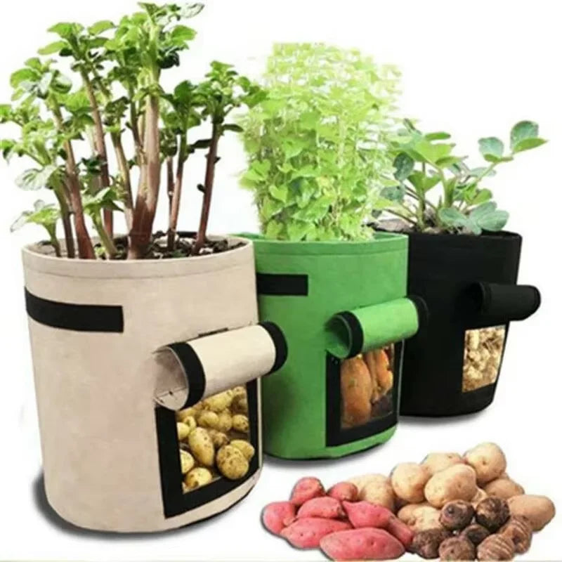 Large Diameter Vegetable Plant Seedling Bag Garden Felt Potato Planting Bag Non-Woven Felt Potato Growing Bucket Qme