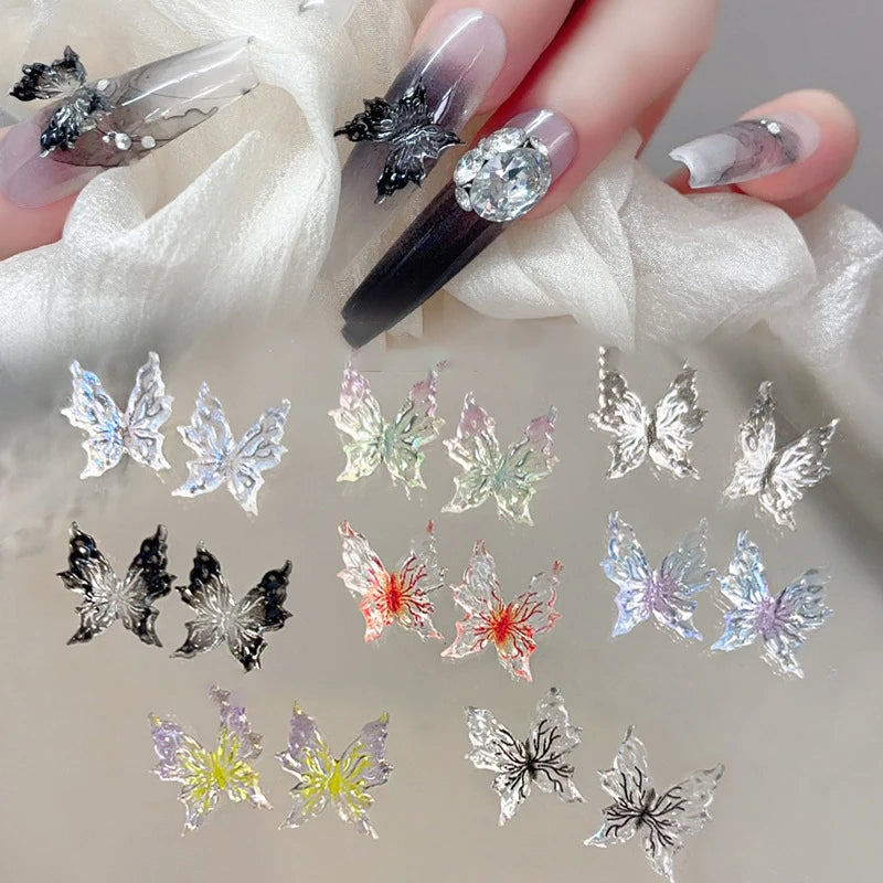 3D Gradient Butterfly Nail Accessory Resin Drill Decoration Wearing Qme