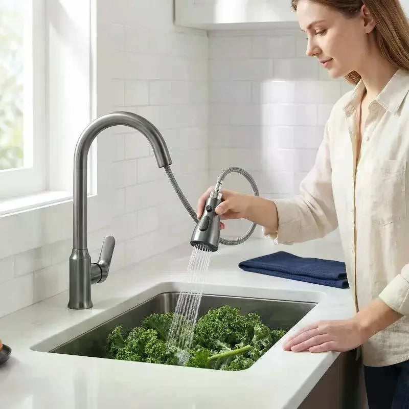 Kitchen Pull Out Faucet Sprayer Nozzle 3 Modes ABS Water Saving Bathroom Basin Sink Shower Spray Head For 1/2" Connection Qme