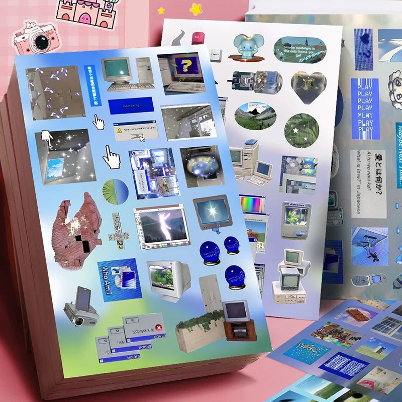 8 16 Sheets Y2k Gen Z Electronic Memories Retro Dreamcore Collages Qme