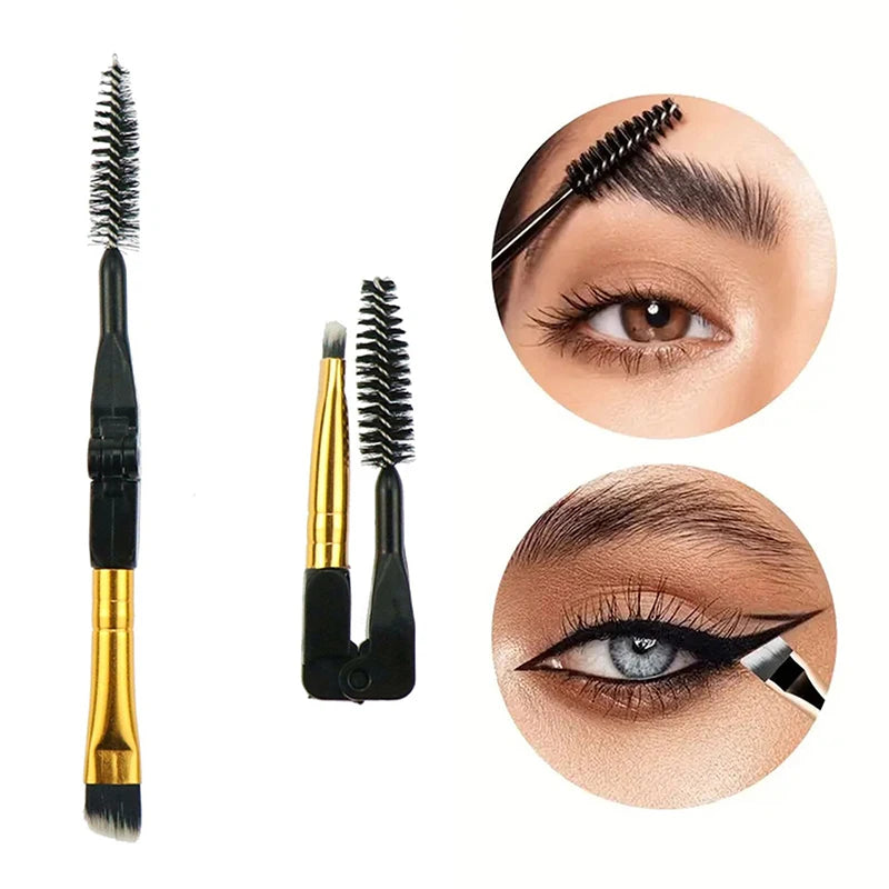 Makeup Brushes 1 Lash Eyebrow Brush Dual Ended Angled Spoolie Folding Qme