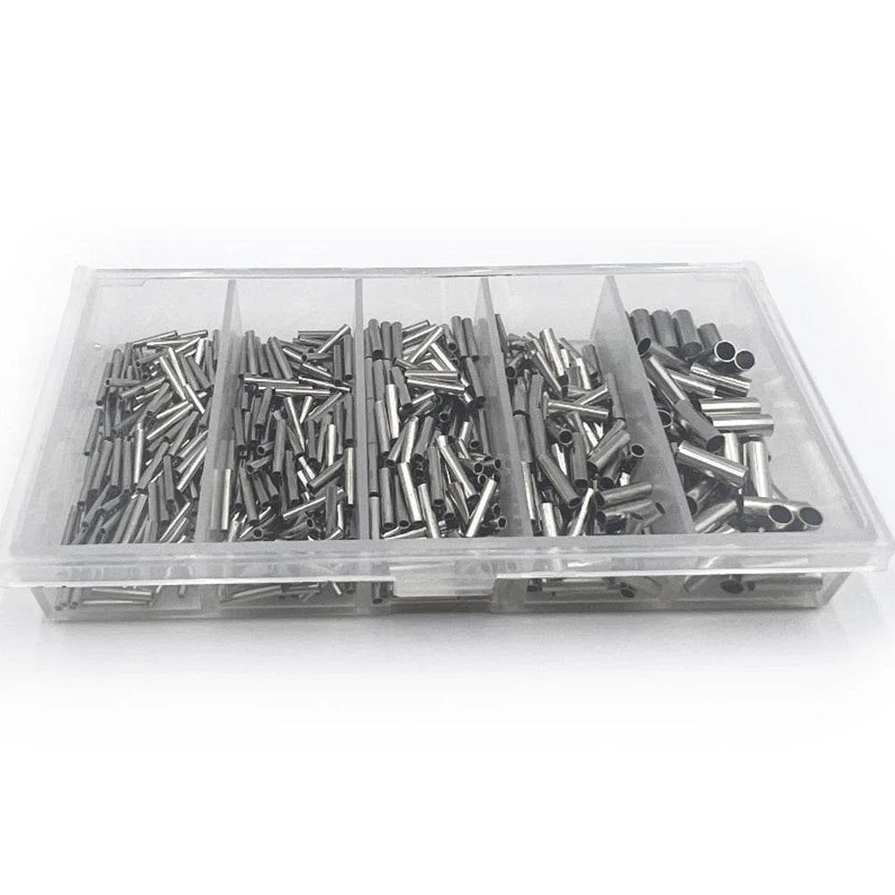 600pcs Fishing Crimp Sleeves Copper Tube Fishing Line Connector Fishing Line Tube Fishing Accessories Qme