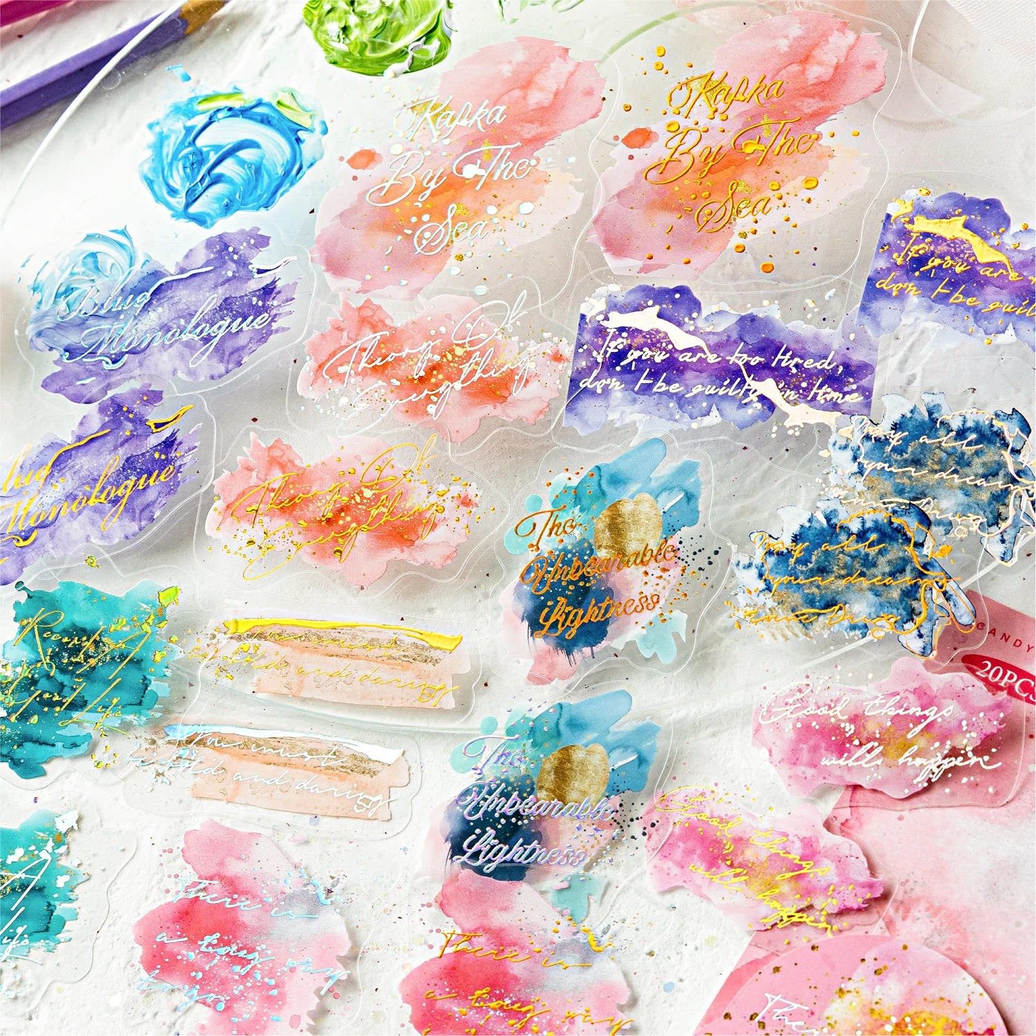 Holographic Waterproof Silver Floral Stickers 20 Sheets for Scrapbooking Journal DIY Decoration Collage Diary Supplies Qme