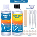 Epoxy Resin Crystal Clear Kit Easy Mix 1:1 Coating and Casting Resin for Table Top, Molds, Tumbler Crafts, Painting, Jewelry DIY Qme 100ml 100ml kit