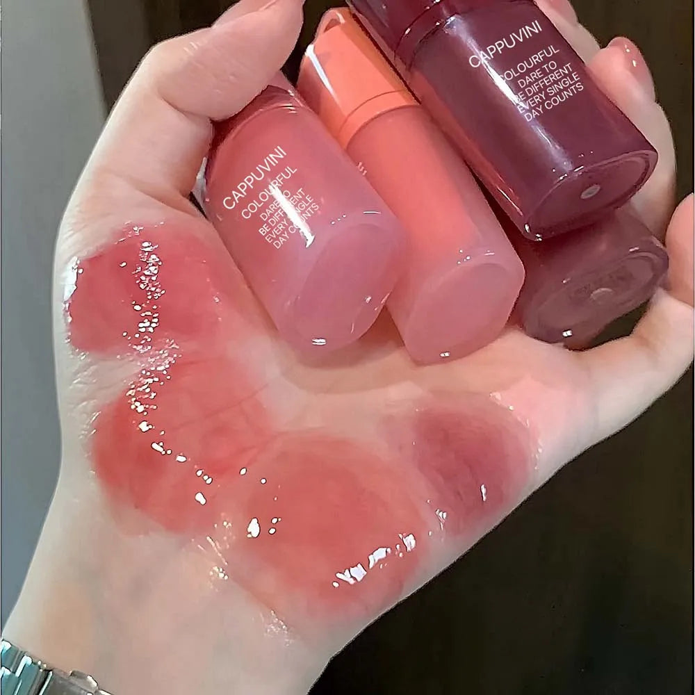 Water Light Grey Rose Lip Gloss Moisturizing Long Lasting Non-greasy Jelly Brown Mirror Lip Glaze Plumping Lip Tint Korea Makeup Qme