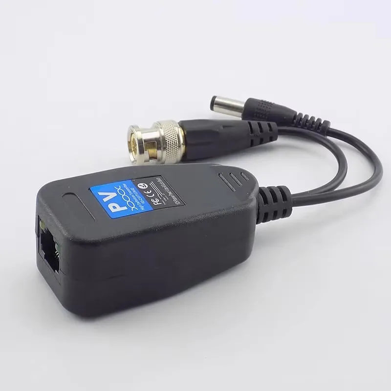 ESCAM 5 Pair(10pcs) Passive CCTV Coax BNC Power Video Balun Transceiver Connectors to RJ45 BNC male for CCTV video Camera Qme