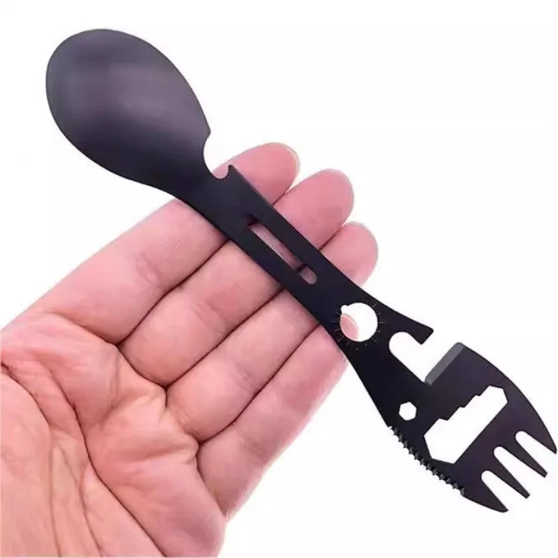 10-in-1 Multifunctional Outdoor Camping Survival Fork Spoon Kitchen Qme