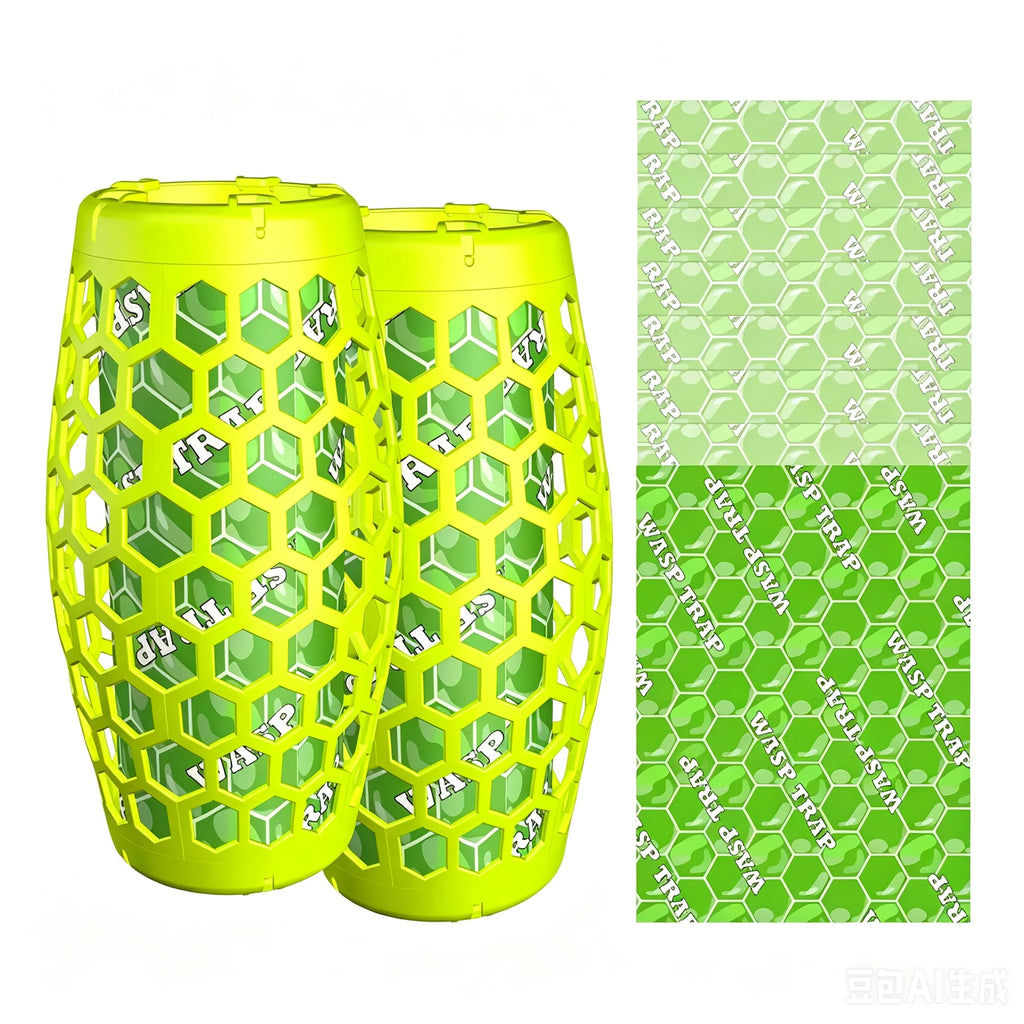 2PCS Wasp Trap Outdoor Hanging Carpenter Bee Hornet Catcher Reusable Yellow Jacket Trap Bee Killer Wasp Catcher Outside Garden Qme 2pcs Green