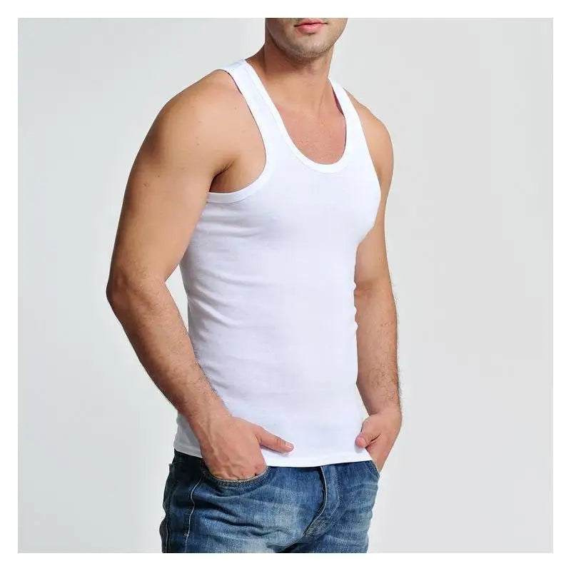Casual Elastic Men's Vest Summer Thin Breathable Loose Fitness Sports Qme