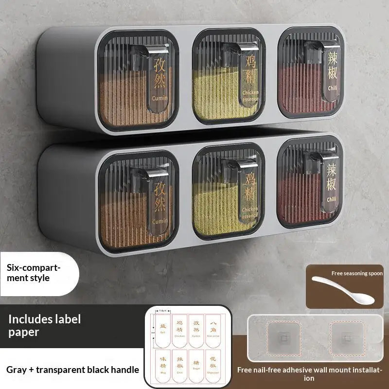 Wall-mounted Integrated Multi-spice Box Kitchen Home Goods Qme A