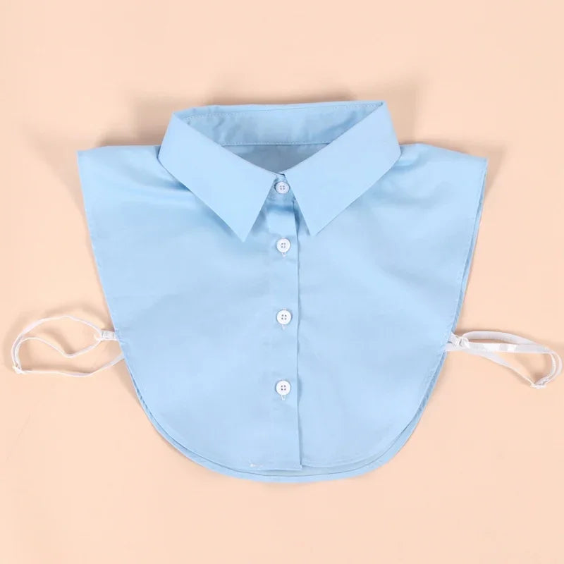 Detachable Cotton Lapel Shirt Fake Collar Solid False Blouse Neckwear Qme D China Mainland